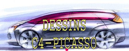 Quelques dessins d'artiste de la Citron C4-Picasso.